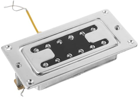 Micro Humbucker de Guitare Électrique, Double Bobinage, 50mm | H Forme Capot Argenté, Métal Céramique Aimants Plastique, Installation Facile Bruit