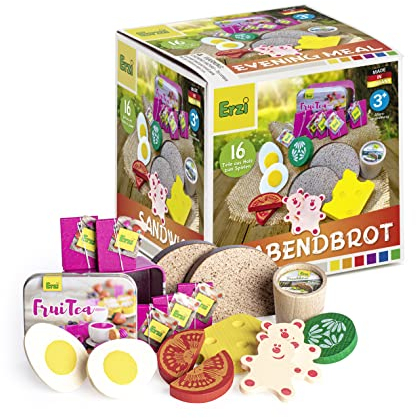 Erzi 28142 Spiel Set Abendessen Sortiment (16 Stück FSC Buchenholz)