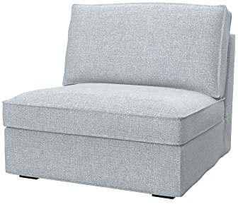 Soferia Kompatible Ersatzbezug fur KIVIK sitzelement 1, Stoff Naturel Light Grey (FLECKENBESTÄNDIG), Grau