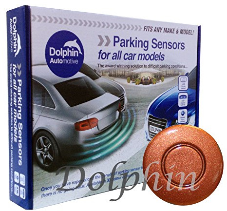 Dolphin Automotive DPS400 Reverse Parking Sensors Auto Express Award Winning In 32 Colours 4 Ultrasonic Radar Sensors Kit Audio Alert System Matt & Gloss Black +30 More Colours (Bronze)