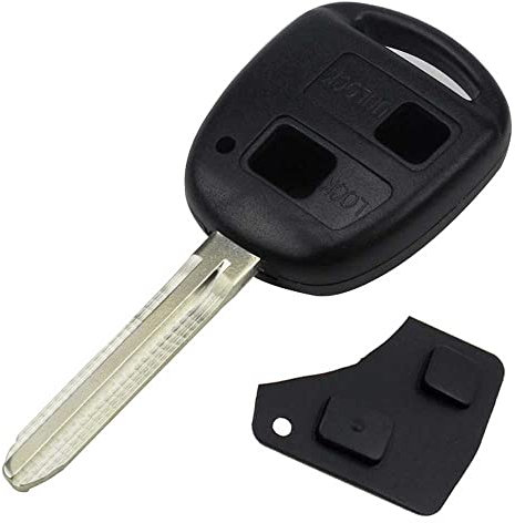 OcioDual Cover Chiave Guscio Telecomando 2 Tasti Lama Membrana Ricambio Nero Compatibile con Toyota Corolla Celica Yaris Toy43