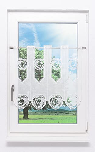 Plauener Spitze Scheibengardine Circles (Bx H) 64cm * 60cm weiß