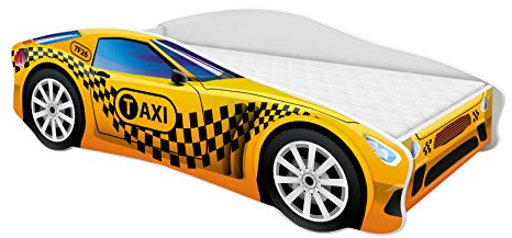 ACMA Kinderbett Autobett Auto Junior mit Lattenrost und Matratze 140x70 160x80 180x80 (160x80, 10)