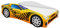 Kinderbett Autobett Auto Junior mit Lattenrost und Matratze 140x70 160x80 180x80 ACMA (160x80, 10)