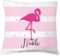 4you Design Personalisiertes Deko-Kissen -Flamingo- mit Namen - Zierkissen mit Flamingo-Motiv als Geschenkidee für Mädchen – Geburtstagsgeschenk für Frauen