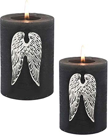 EDZARD Engelsflügel aus Metall im 2 teiligen Set, Kerzenstecker, Pins, Dekoration, Flügel, Kerzenpin, Kerzenflügel