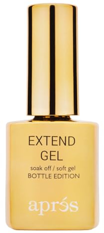 Apres Nail Extend Gel Gold Bottle | 15mL | Premium Quality | Soft Gel, Gel-X Tips Adhesive, Easy Application, Easy Removal, Soak Off, Applicator Included
