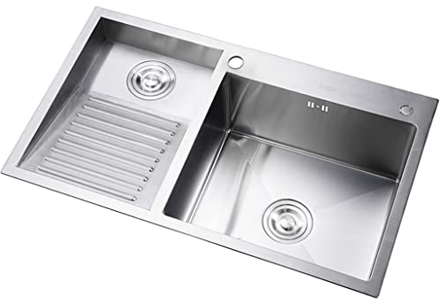 LDAOS Lavandino da bagno Doppio Balcone Piscina Famiglia Lavabo in Acciaio Inox con Lavabo