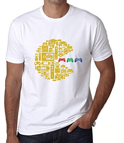 Camiseta Estampada para Hombre Mando Clásico Vintage Esports Funny – Classic Vintage Controller Esports Funny – T-Shirt Vintage Manga Corta Regalo Original Cumpleaños Diseño Gráfico Moda Blanco XL