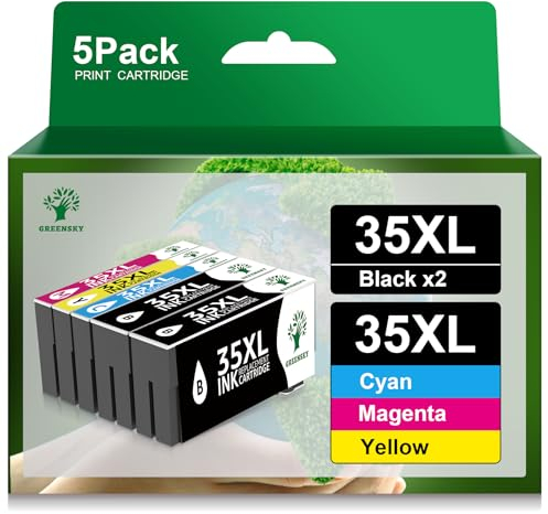 GREENSKY 35XL Druckerpatronen Kompatibel für Epson 35 XL Tintenpatronen für Epson Workforce Pro WF-4720DWF WF-4725DWF WF-4730DTWF WF-4740DTWF WF-4730 WF-4725 (5er-Pack)