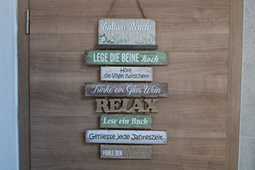 Posiwio Balkon-Regeln 60 x 35 cm, Schild zum Hängen