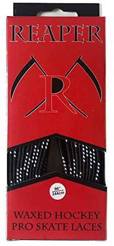Reaper Hockey Senkel PRO Waxed - SCHWARZ 84 (213cm) - 1 Paar gewachste Schnürsenkel für Schlittschuhe