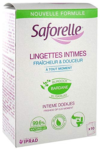 Saforelle : LINGETTES INTIMES INDIVIDUELLES (2 Boîtes de 10 lingettes en sachets individuels)(2)
