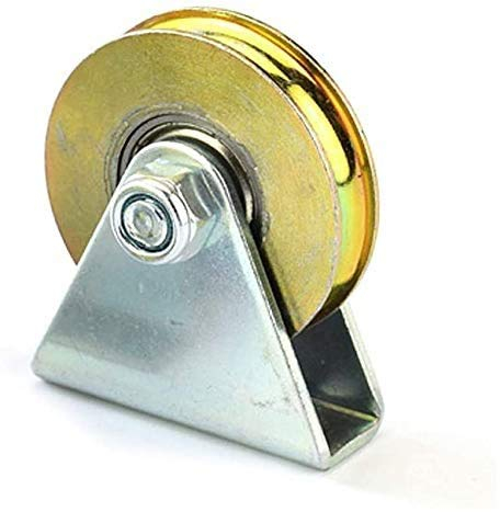 feedal 38 mm U-Nut-Rad, robuste Stahlrolle für Scheunentür, Kugellager, Schiebetorrolle, Rollen mit Halterung, Arbeitskapazität 100 kg (U-Rille)