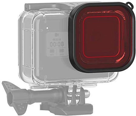 Goshyda Filtro per Lenti da Immersione, correzione del Colore per Action Cam Filtro per Lenti per Fotografia Subacquea Materiale ad Alta durezza per 8 Action Camera(Rosso)