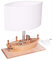 Hellux Nachtlicht Baby aus Holz | LED Tischlampe Kinderzimmer im Schiffs-Design | Nachttischlampe Kinder 26,5x14x27 cm für Babyzimmer | Kinder Lampe E27 (Natürlich/Weiß)