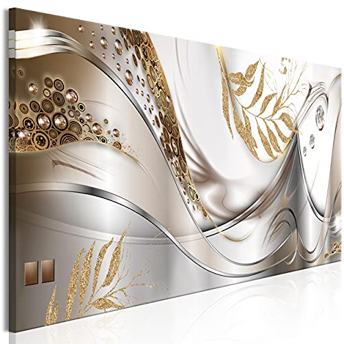 decomonkey Bilder Abstrakt 120x40 cm 1 Teilig Leinwandbilder Bild auf Leinwand Vlies Wandbild Kunstdruck Wanddeko Wand Wohnzimmer Wanddekoration Deko Modern Ornament