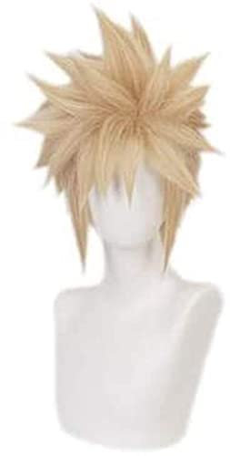 Cosplay Spiele Cosplay Perücke FF7 VII Cloud Strife Golden Kurzhaar Anime Comic-Con Weihnachten Karneval Halloween Party Alltag Männer und Frauen Mode Perücke Schönheit