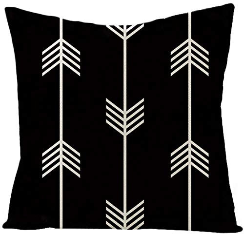 Banemi Kissenbezug 50X50cm Abwaschbar, Pfeilmuster Schwarz Weiss Polyester für Wohnzimmerstuhl Sofa