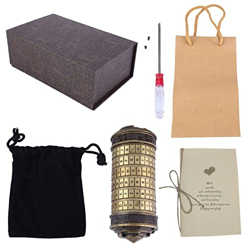 Dioche Klassischer Da Vinci-Passwort-Buchstaben-Code-Sperrringhalter Romantisches Geschenk Standard-Passwort: I Love U, Valentinstag Interessante Kreative Romantische Geburtstagsgeschenke