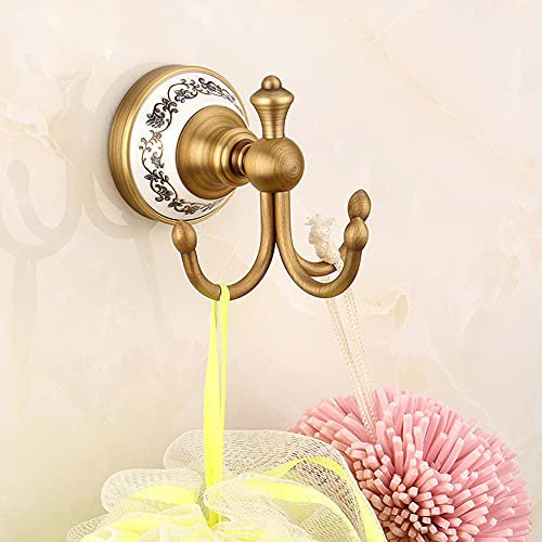 WIQUYBML 4-teiliges Handtuch-Hodler-Set, Kupfer-Badezimmerzubehör-Set, Retro-Handtuchhalter, Wandaufbewahrung für Zuhause, Badezimmer/Küche, Wandmontierter Handtuchhalter, Toilettenpapierhalter, Hake