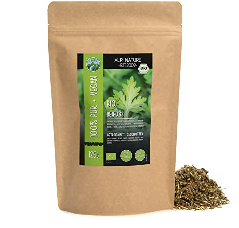 Alpi Nature Artemisa Orgánicа Infusión 125g, Te de Artemisa Hierba Seca y Cortada, Artemisia vulgaris