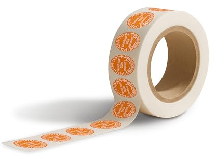 Betriebsausstattung24 Prüfplakette „Geprüft nach DGUV Vorschrift 3“ - 2027-2032 - 1000 Aufkleber auf Rolle - PVC-Folie, selbstklebend - Ø 1,5 cm - orange - Mehrjahresprüfplakette