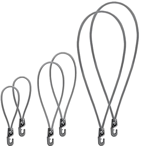 KADAX Planenhalter, Witterungsbeständiger Planenspanner,Planengummi, Expanderschlingen, Spanngummis für Zelte, Planen, Trampoline, Wohnwagen (Grau/Haken/6 Stück)