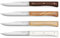 OPINEL - Estuche de 4 Cuchillos de Mesa Facette Variados - Hoja de Acero Inoxidable Liso - Mangos de Fresno, Olivo, Material Ecológico - Garantía de por Vida - Fabricación Francesa