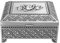 Kuuleyn Schmuckkästchen Schatztruhe Box Rechteck Metall Schmuckschatulle Vintage Rose Prägemuster Schmuck Aufbewahrungsbox Für Frauen Mädchen(Antikes Zinn)