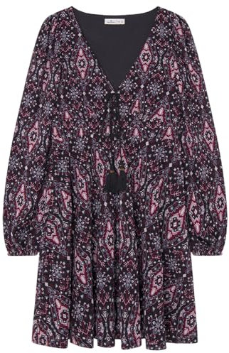 SPRINGFILED Camiseta Pico Volante Lace, Camiseta Mujer, fuchsia, S