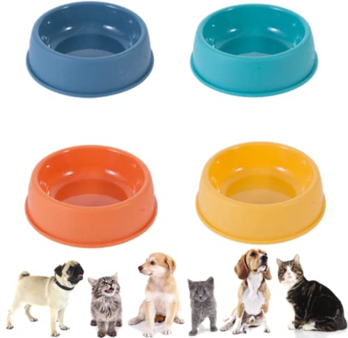 Cat Bowl - 4-Pack of Small Plastic Cat Feeding Bowls, Pet Bowls for Cats and Small Animals.