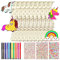 LETTERASHQP Einhorn Bastelset 55 Stück Einhorn Basteln Kinder Bastelset Einhorn Holz Bastelset Kindergeburtstag Holz Basteln Einhorn zum Bemalen für Kindergeburtstag Einschulung Geschenke