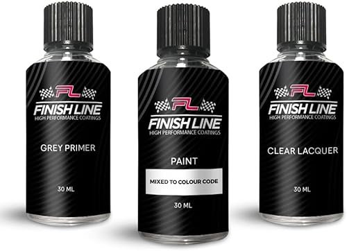FINISH LINE Kit de pintura de retoque de 30 ml para Peugeot Elx Electra pintura azul, imprimación gris, pintura laca transparente