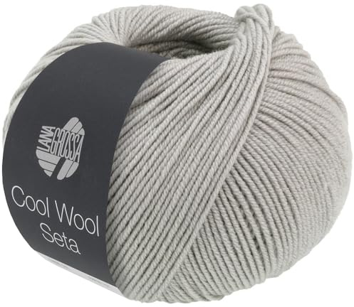 LANA GROSSA Cool Wool Seta | Cool Wool Klassiker mit Seidenanteil | Handstrickgarn aus 80% Schurwolle (Merino extrafein) & 20% Seide | 50g Wolle zum Stricken & Häkeln | 160m Garn FB 5