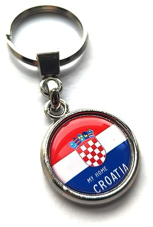 decal arts Kroatien Nationalflagge Schlüsselanhänger Land Leder Schlüsselanhänger Patriotischer Anhänger Schlüsselanhänger für Männer Frauen Neuheit Geschenk Geschenk, Schwarz , L