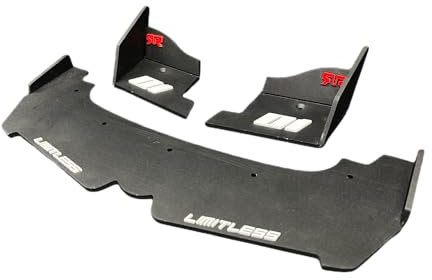 Arrma Limitless Alerón Delantero y Placa Inferior Aluminio V2.0 Negro - StupidRC