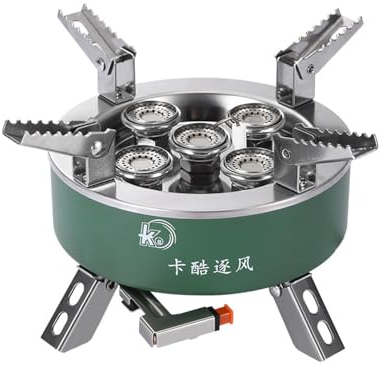 Lixada Estufa de Camping Plegable portátil, Estufa de Gas a Prueba de Viento de 11800W para Senderismo al Aire Libre, Picnic