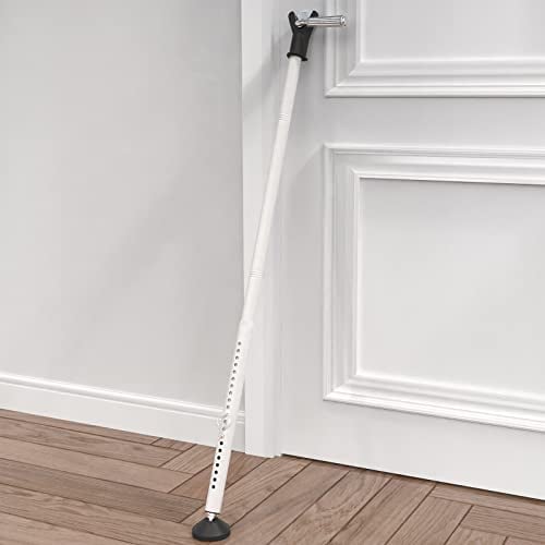 Barra di sicurezza per porta di terrazza, casa, camera d'albergo, chiavistello di sicurezza rimovibile, colore bianco opaco, 1,2 m (1 confezione)