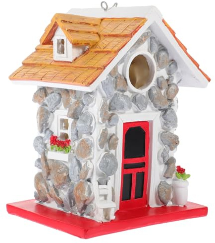 Robustes Vogelhaus aus Kunstharz für Garten und Outdoor, Hängend | Wetterbeständig, Sichere Materialien, Stabiler Rückzugsort für Kleine Vögel im Garten und Draußen