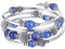 FULU AUTUMN Bracciale in Argento Multistrato da Donna Bracciale Avvolgente Boho Gioielli da Polso per Donna Regalo di Compleanno San Valentino(Blue)