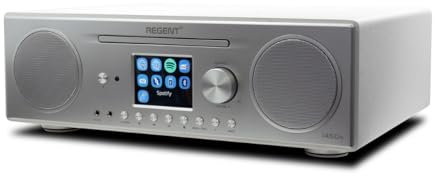 Ferguson - Radio Digital por Internet Dab+ - Regent i450s Spotify Connect/AUX/USB/Bluetooth - Radio Dab: Altavoz, Reproductor de CD, Hi-Fi, FM - Home Stereo - Doble Alarma, Mando a Distancia (Blanco)