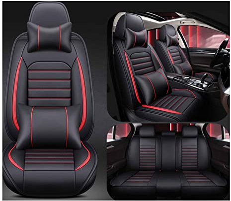COFUNU Auto Sitzbezüge 5 Sitze für Hyundai Tucson N-Line NX4 2023 2022 2021, Leder Wasserdicht Universal Verschleißfest Innenraum Schonbezüge Sitzschoner Vorne Und Hinten (Color : A)