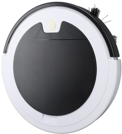 Qcwwy Robot de Barrido Automático, Barredora Eléctrica 3 en 1, Fregadora de Pisos Recargable para Pisos Duros del Hogar, Evitación Automática de Obstáculos, Robot de Trapeador de Alta