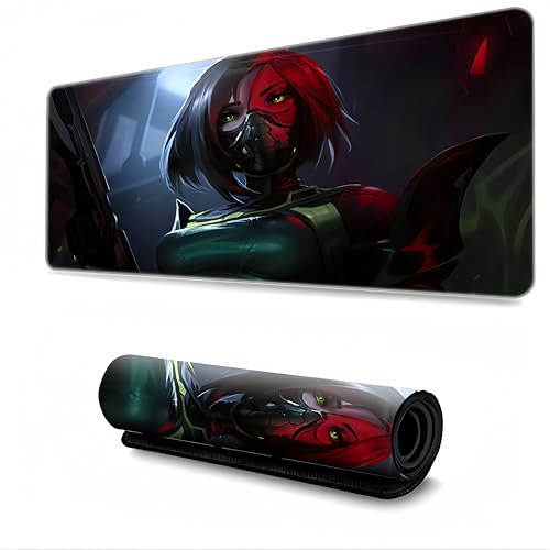 YBWBY Gaming Mouse Mat/Large Mouse Pad 800x300x3 mm | XXLMouse pad | Table mat/Large Size |Valorant Anime | Improved Precision and Speed | NonSlipRubberBaseKeyboardPad
