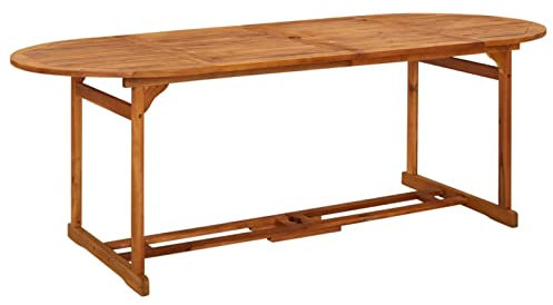 Sufrk Garten-Esstisch 220x90x75 cm Massivholz Akazie KüChentisch Ausziehbar Dining Tables