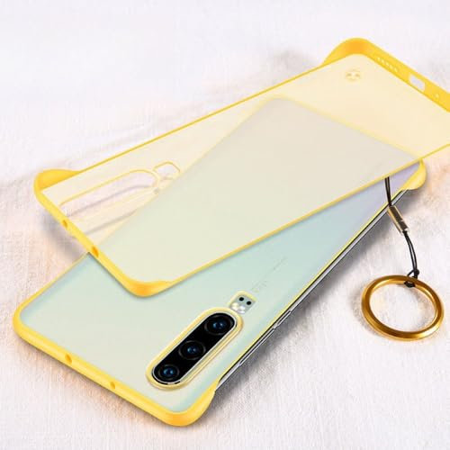 Custodia per telefono ultra sottile trasparente senza cornice per Huawei P40 P30 P20 Mate 40 30 20 Pro Cover per Honor 20 Pro Custodia rigida opaca per PC sottile, gialla, per P20 Pro