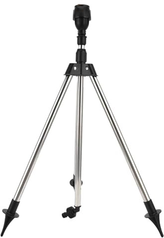 Irrigatore per Giardino, Irrigatore per Prato con Irrigazione per Ampie Aree a 360 Gradi con Treppiede in Acciaio Inossidabile per Giardino con Prato (Filo americano)