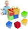 BEAHING 4PCS -Taschenwürfel, 3,9 -Zoll -Quadrat -Softschaumwürfel mit transparenter Tasche, DIY -Bildung Big Dice, Spiele Würfel Spielen für das Unterrichten von Taschenwürfeln
