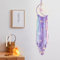 Makramee Wandbehang Mond Traumfänger mit LED Licht Handgefertigt Gewebte Dreamcatcher Boho, Haus Dekoration Chic Home Decor Geschenke Apartment Raumdekoration für Eid Mubarak Ramadan （Lila）